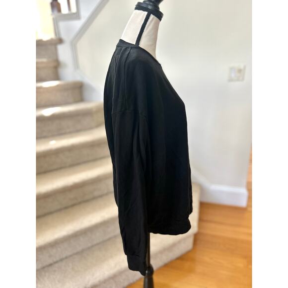 T.La Anthropologie Black Crewneck Long Sleeve Sweatshirt - Picture 2 of 5